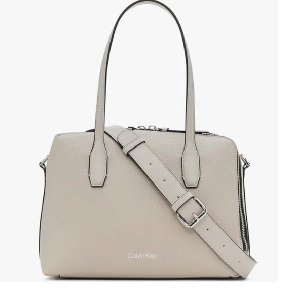 BNWT CALVIN KLEIN BRENDA convertible satchel / adjustable shoulder cherub white - Picture 1 of 11